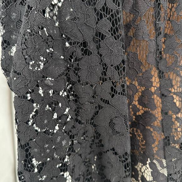 Apt 9 Jacket Black Lace Floral Womens L Open Front Sheer Long Sleeve Evening NWT - Picture 5 of 9